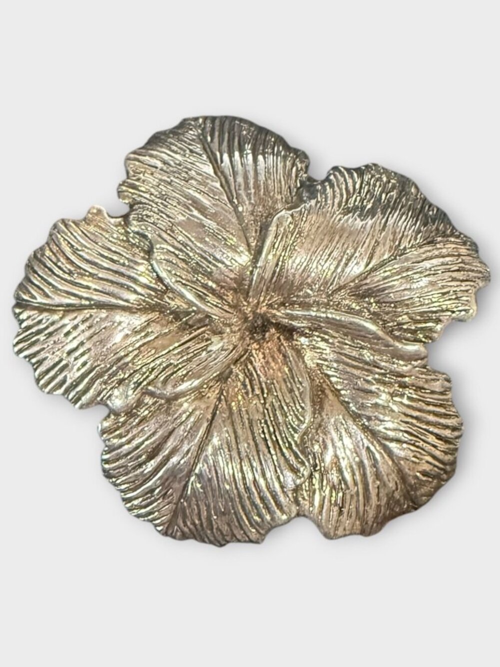 Vintage Bat Ami Signed Sterling Silver Flower with Pink Hue Pin Brooch